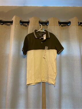 Old Navy Two-Tone Olive and White Kids Polo, Size M (8)